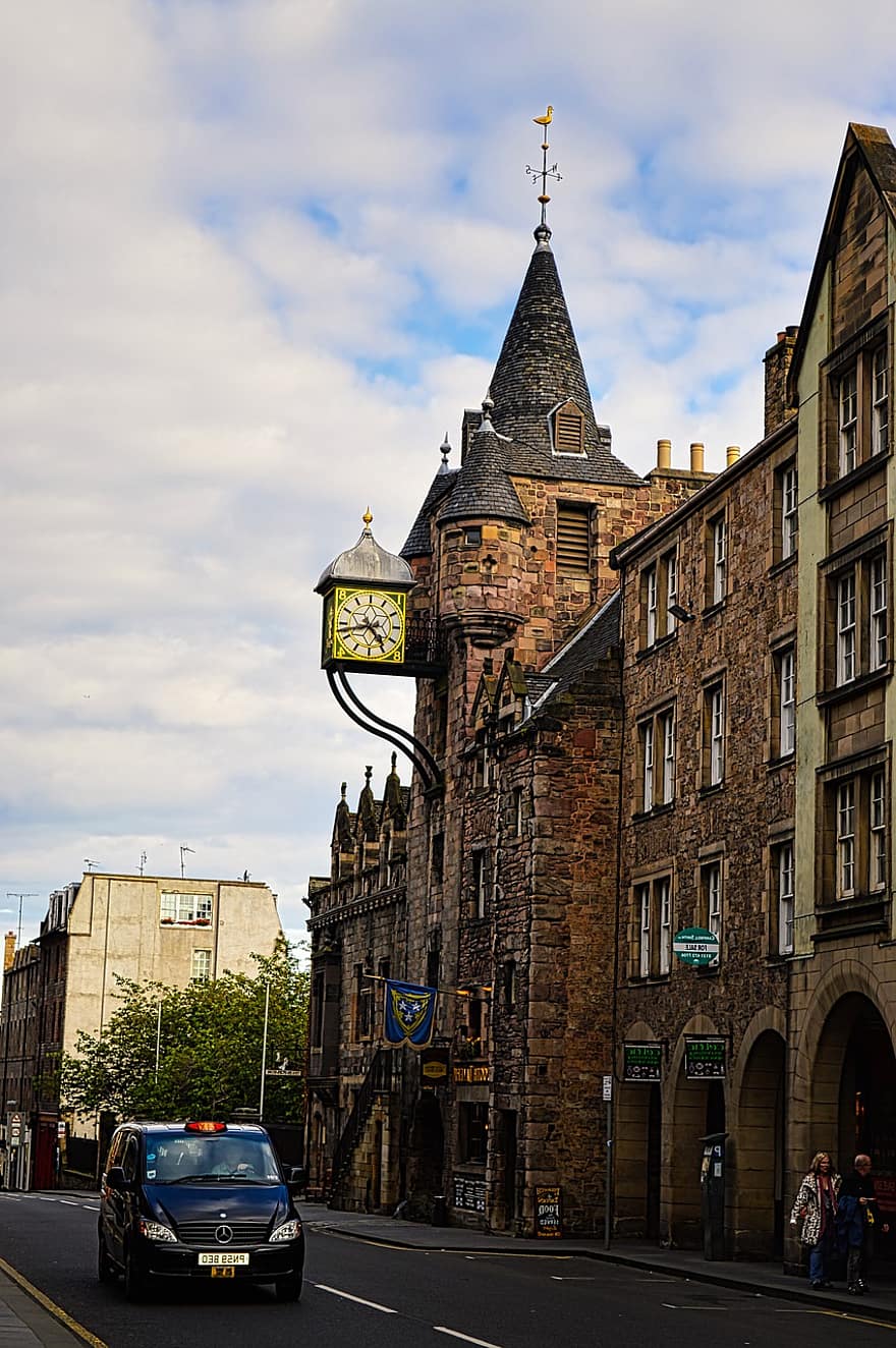 Edinburgh, utca, város, út, városi, épületek