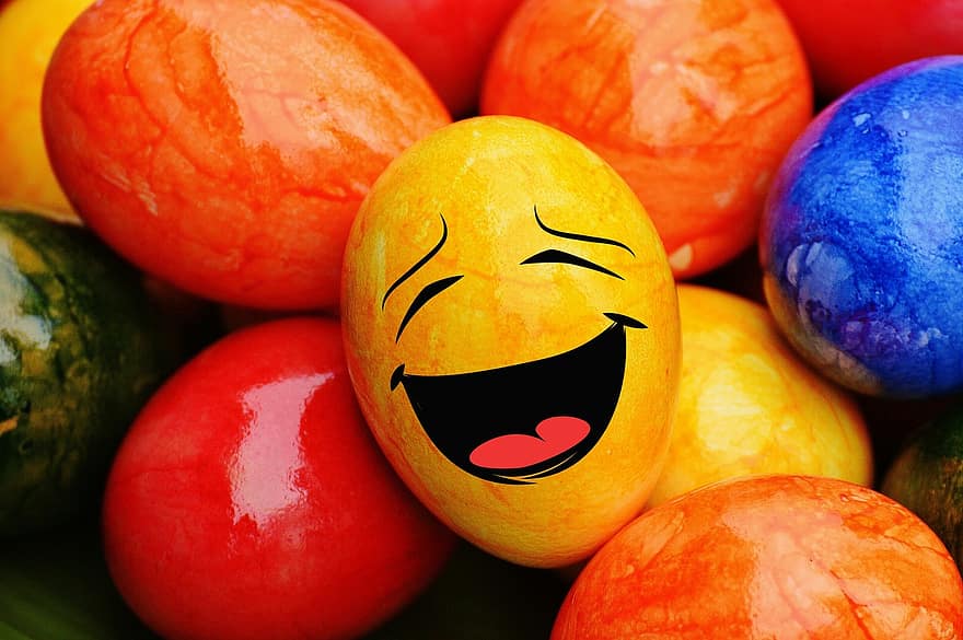 부활절, 부활절 계란, 웃는, 이상한, 화려한, 행복한 부활절, 계란, 색깔의