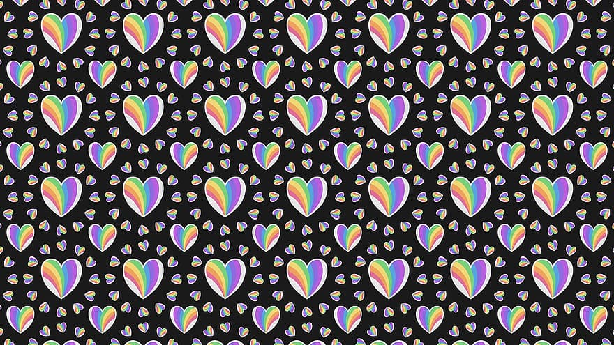 心、虹、パターン、誇り、lgbt、愛、カラフル、単純な、スクラップブッキング、壁紙、ワイドスクリーン