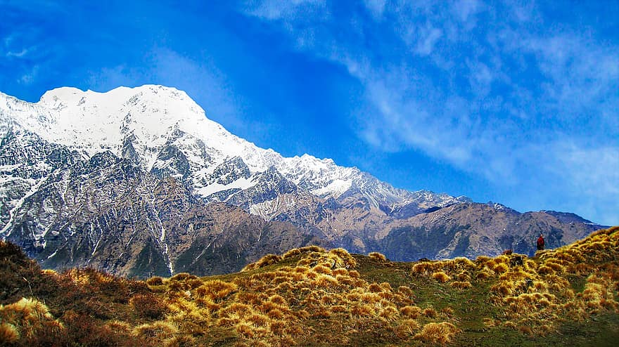 annapurna, montanha, Himalaia, budismo theravada, panorama, natureza, Nepal, neve, Pico da montanha, viagem, cadeia de montanhas