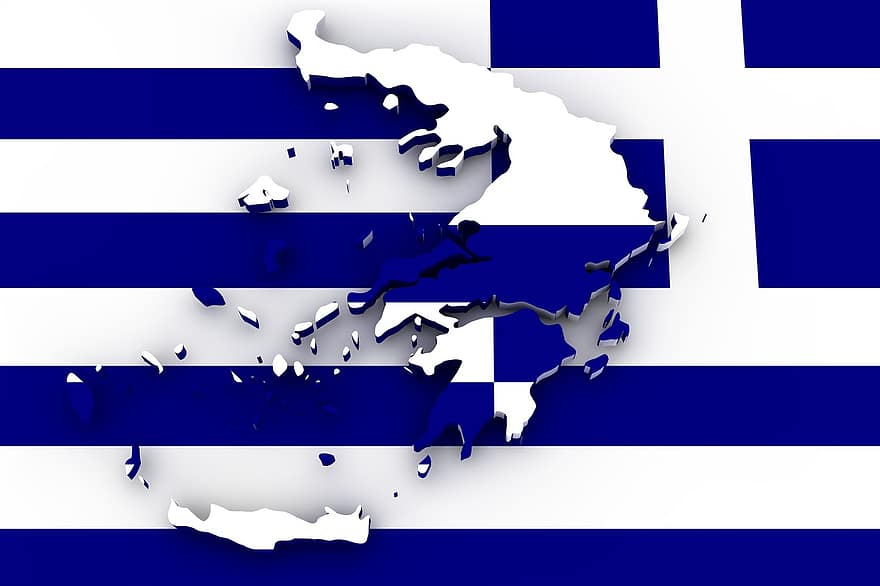 แผนที่, กรีซ, ธง, พรมแดน, ประเทศ, อเมริกา