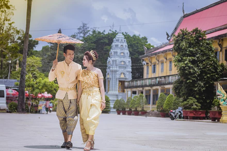 pasangan, Asia, khmer, cinta, perempuan, dua, orang-orang, laki-laki, budaya, dewasa, gaya hidup