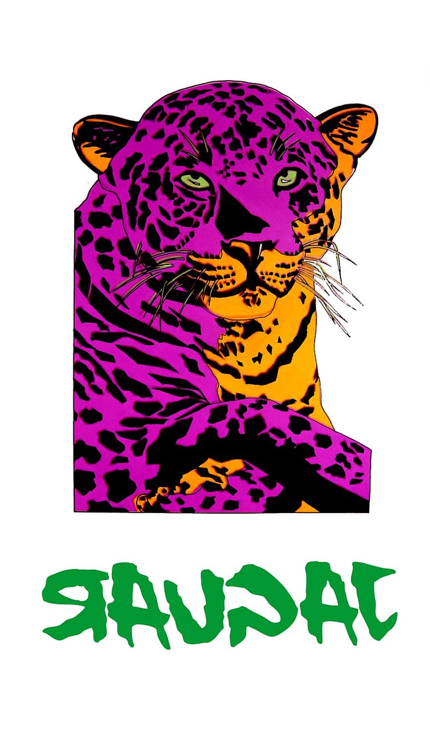 ilustração, tinta, desenhando, desenhar, jaguar