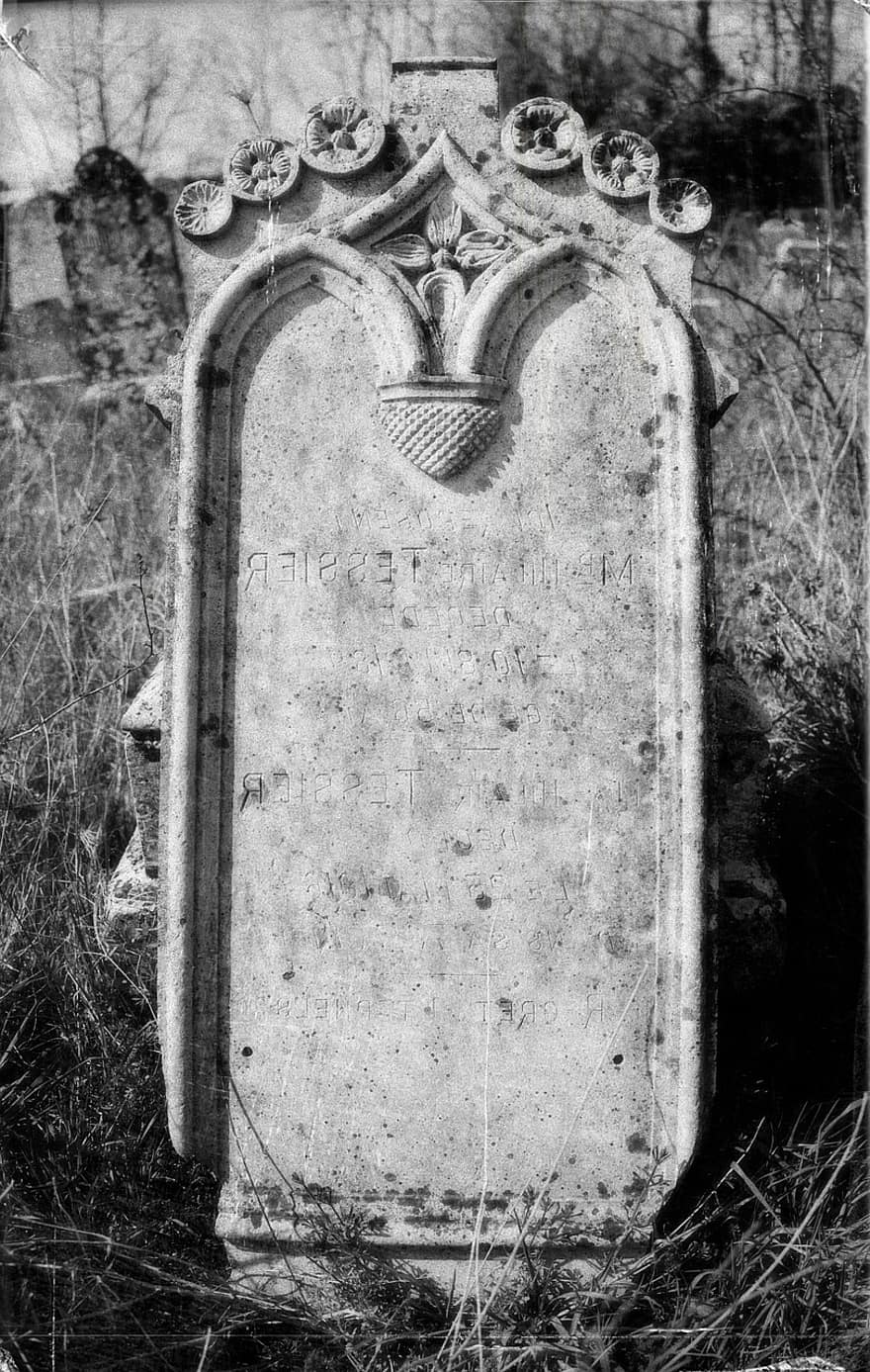 begraafplaats, graf, ruïneren, zwart en wit, begrafenis, grafsteen, verlaten