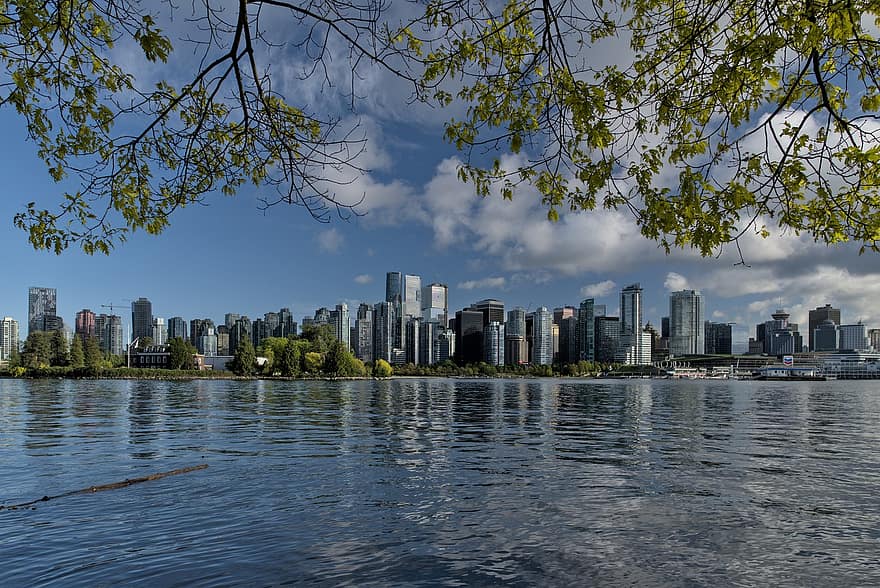Vancouver, l'horizon, mer, océan, ville, la nature, paysage urbain, Urbain, gratte ciel, horizon urbain, architecture