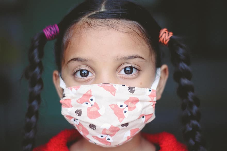 дівчина, дитина, маска для обличчя, COVID, молодий, COVID-19, коронавірус, захисна маска, Полотняна маска, безпека, гігієна