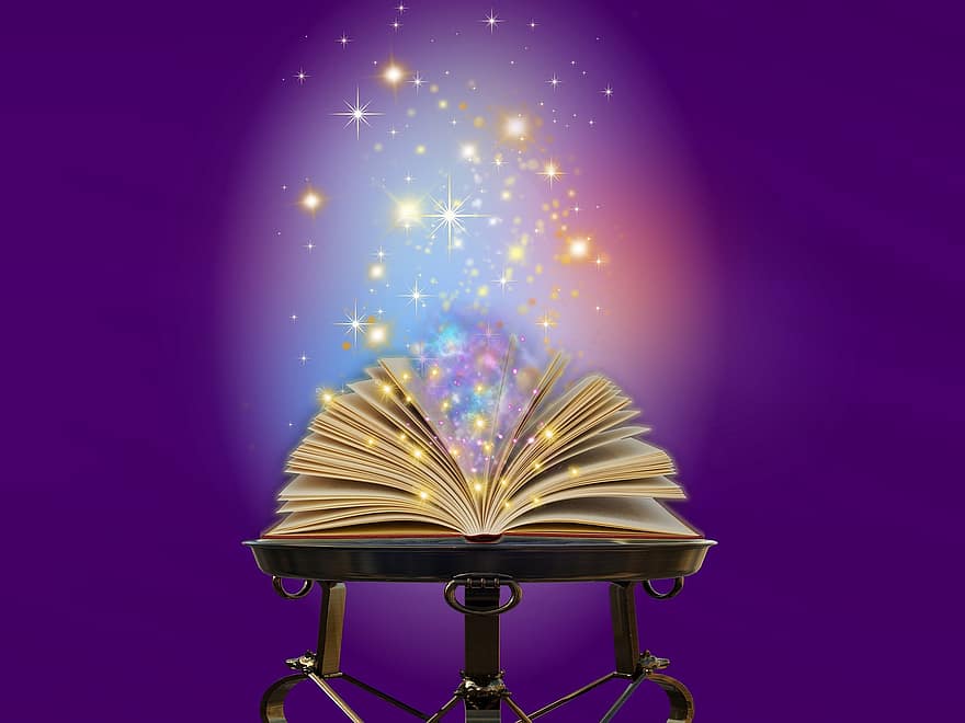 màgia, encant, encanteri, llibre, pols, encantador