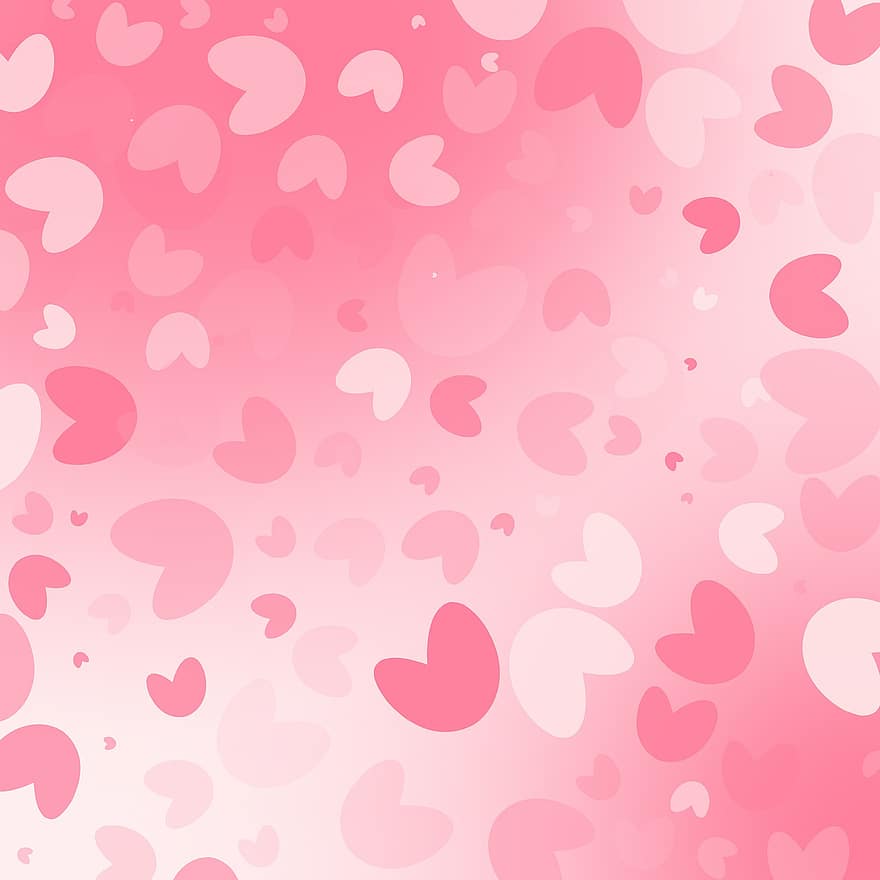 Hearts, Pink Background, Valentine's Day
