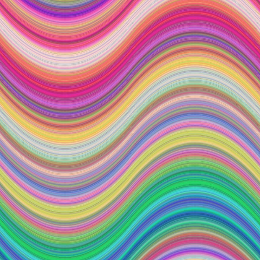 Wave, Background, Happy, Design, Abstract, Vivid, Graphic
