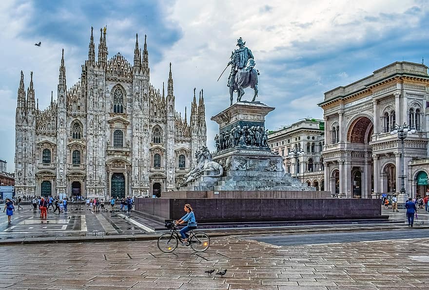 Olaszország, dóm tér, turisztikai attrakció, Milánó, építészet, város, városi élet, belváros, székesegyház, városkép