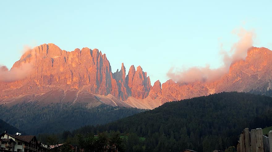 kalnai, debesys, rūkas, kraštovaizdį, Italija, Pietų Tirolis