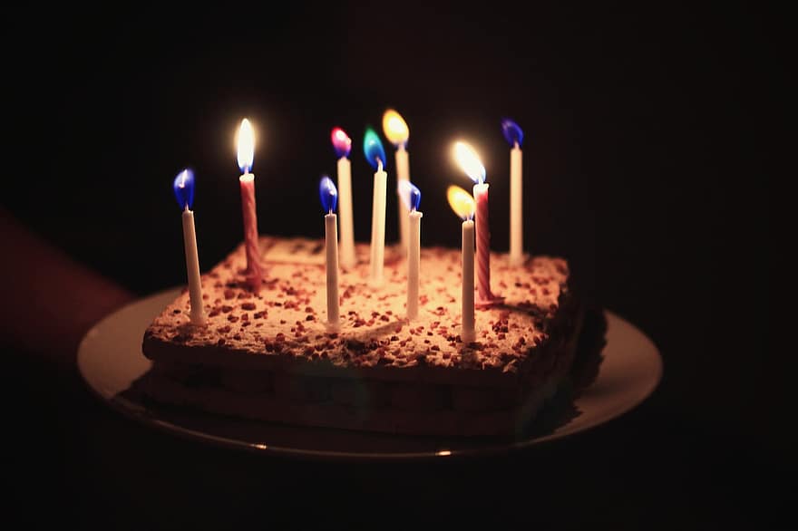födelsedag, kaka, mat, ljuv, efterrätt, choklad, firande, utsökt, muffins, fest, ljus