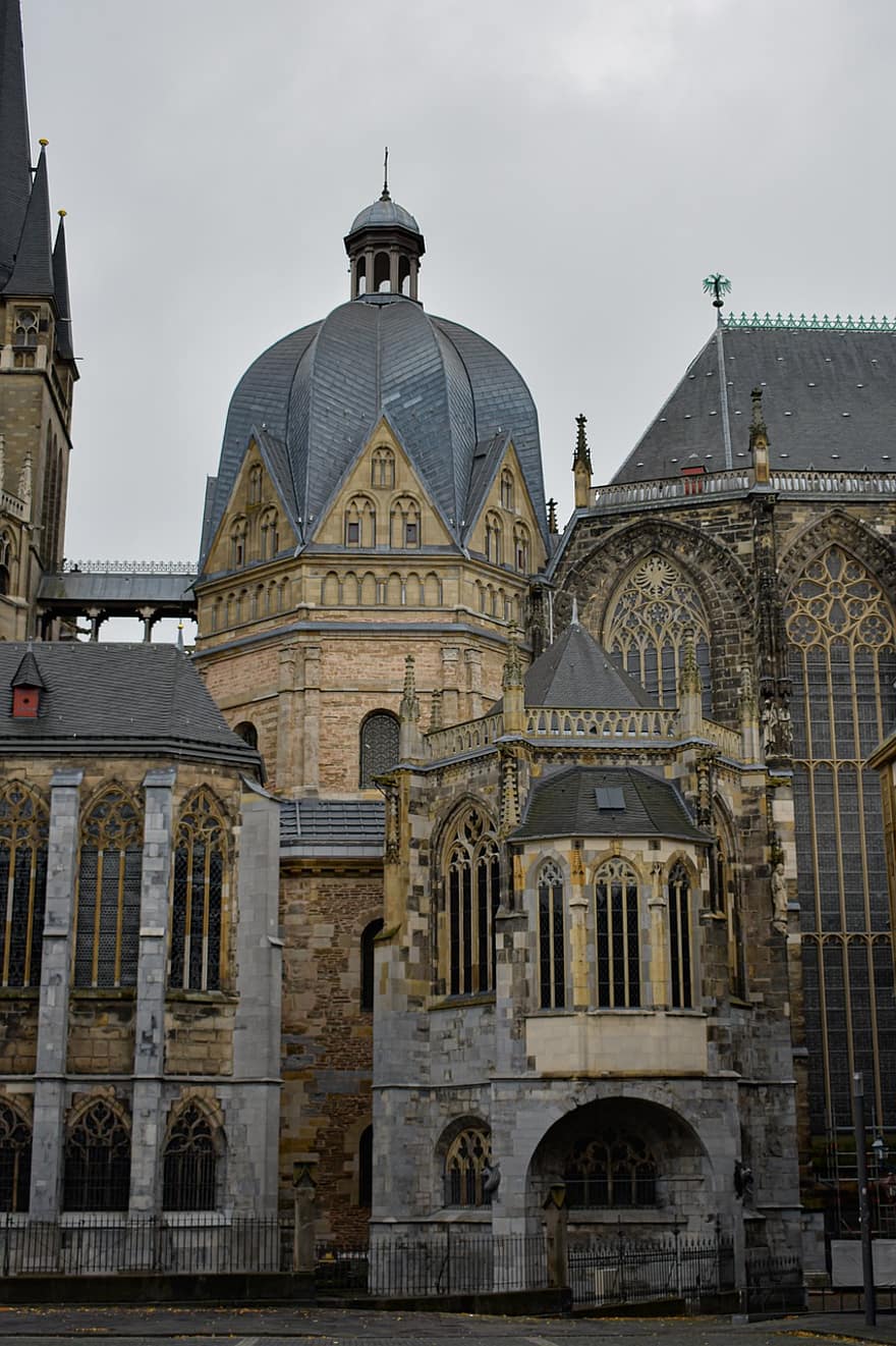 Cathédrale d'Aix-la-Chapelle, architecture, bâtiment, dôme, vieil immeuble, église, cathédrale, point de repère, historique, vieille ville, octogone