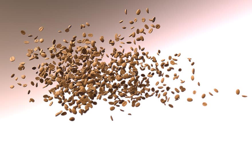 Coffee Beans, Roasted, Background, 3d