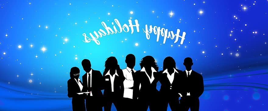 Banner, Header, Businessmen, Team, Christmas, New Year's Day, Advent, Group, Cooperation, Personal, Woman