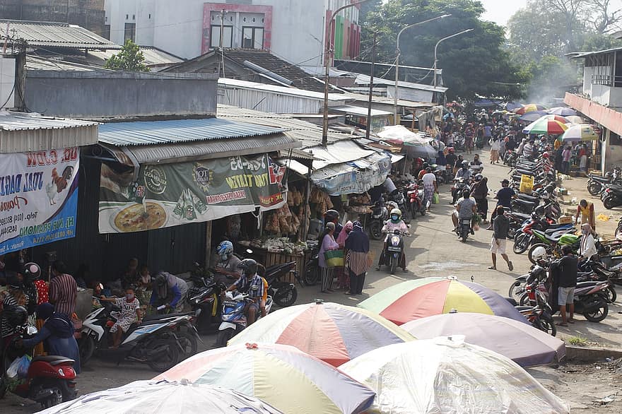 Market, Stores, Street, Road, People, Shopping Street, Traditional Market, Buildings, Urban, City, Bazaar
