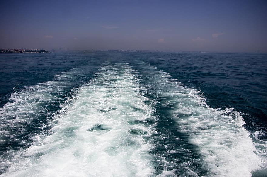 Sea, Waves, Water, Travel, Beach, wave, blue, nautical vessel, transportation, summer, mode of transport