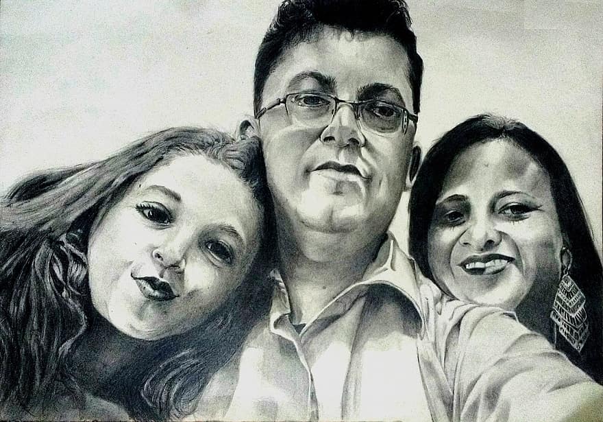 Rodrigo Lima Roreli, Family, Drawing, Roreli, Face, Photo, Woman, Man, Child, Selfie, Glasses