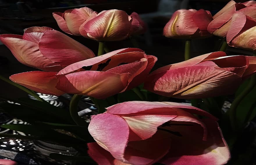 flores de plastico, Tulipanes de plástico, arreglo floral, decoración