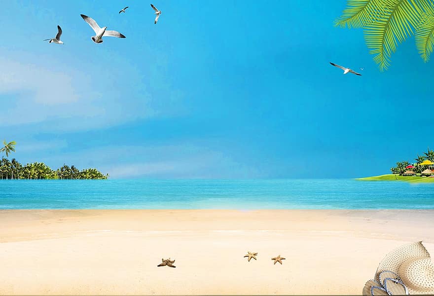 platja, mar, oceà, estiu, viatjar, cel, sorra, vacances, blau, clima tropical, línia de costa