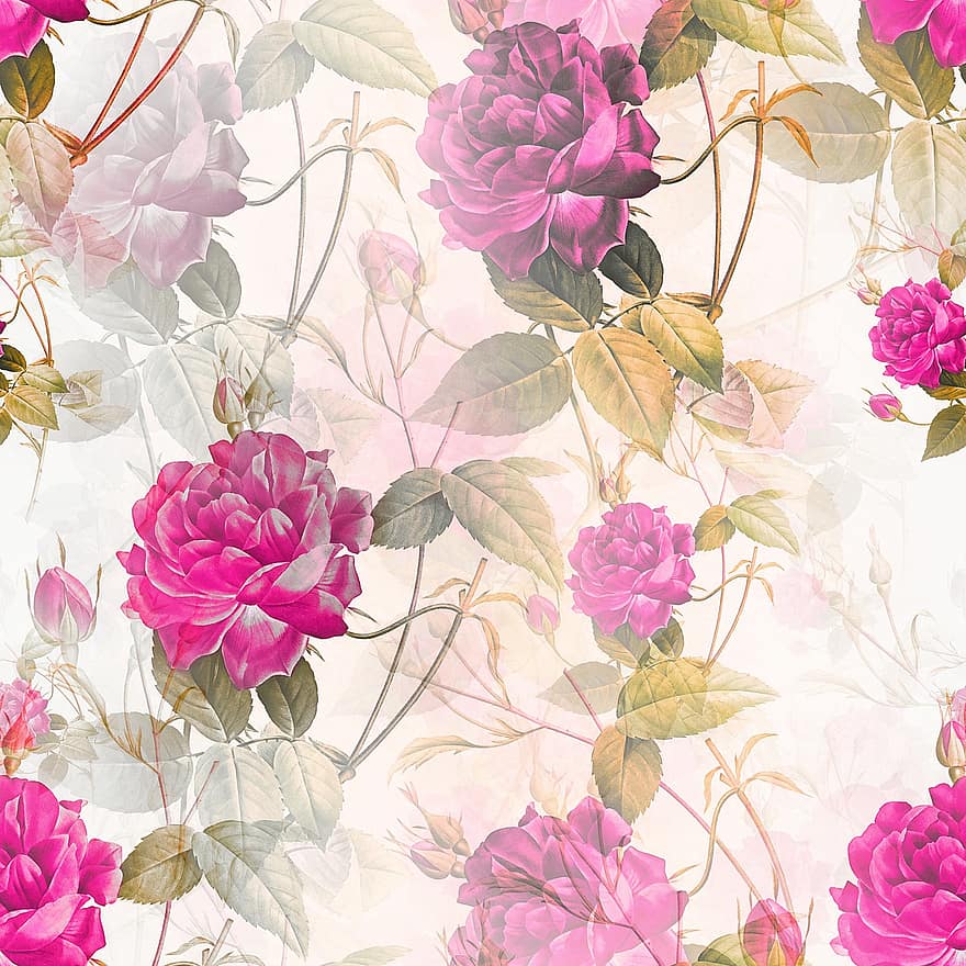 mawar, vintage, retro, bunga-bunga, bunga, berkembang, mekar, kelopak, kelopak mawar, wallpaper, desain bunga