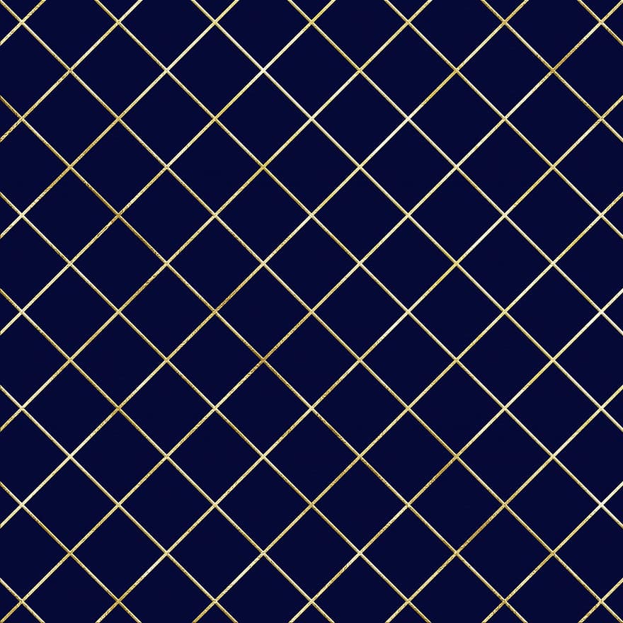 carta digitale, Sfondo blu navy, Motivo a scacchi, lamina d'oro, struttura, sfondo