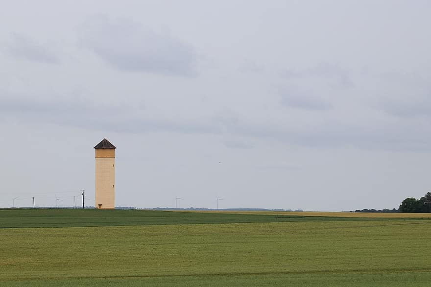 torre, camp, torre d'aigua, tanc elevat, prat, pastures