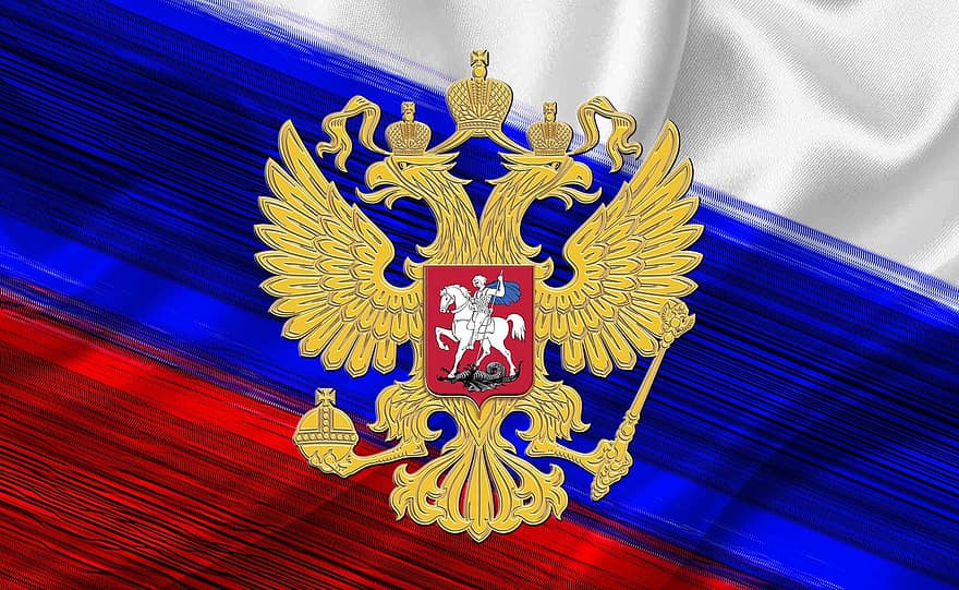 Russische vlag, Russisch wapenschild, Russische keizerarend, keizerlijke arend, vlag, vlag van Rusland