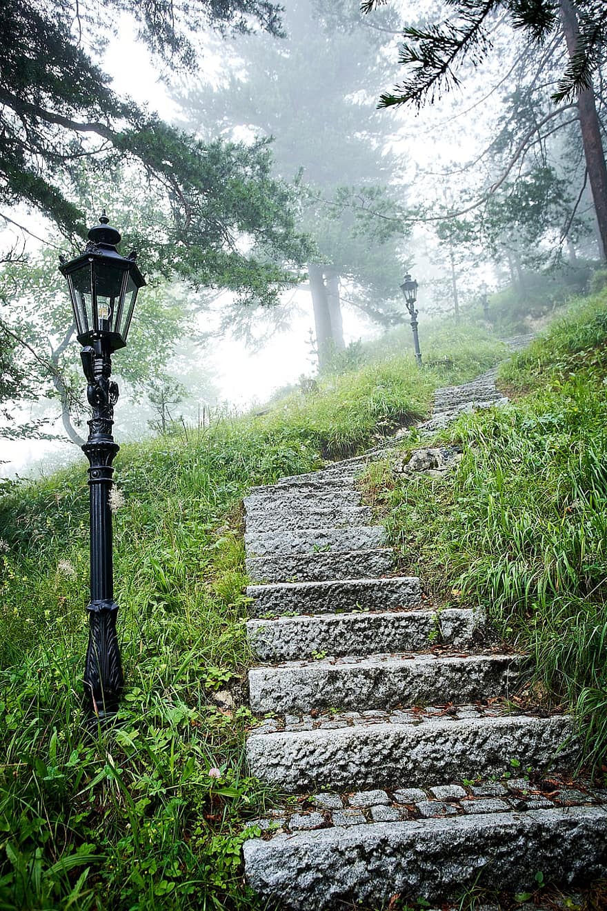 passos, Escadaria, caminhar, ao ar livre, viagem, exploração, aventura
