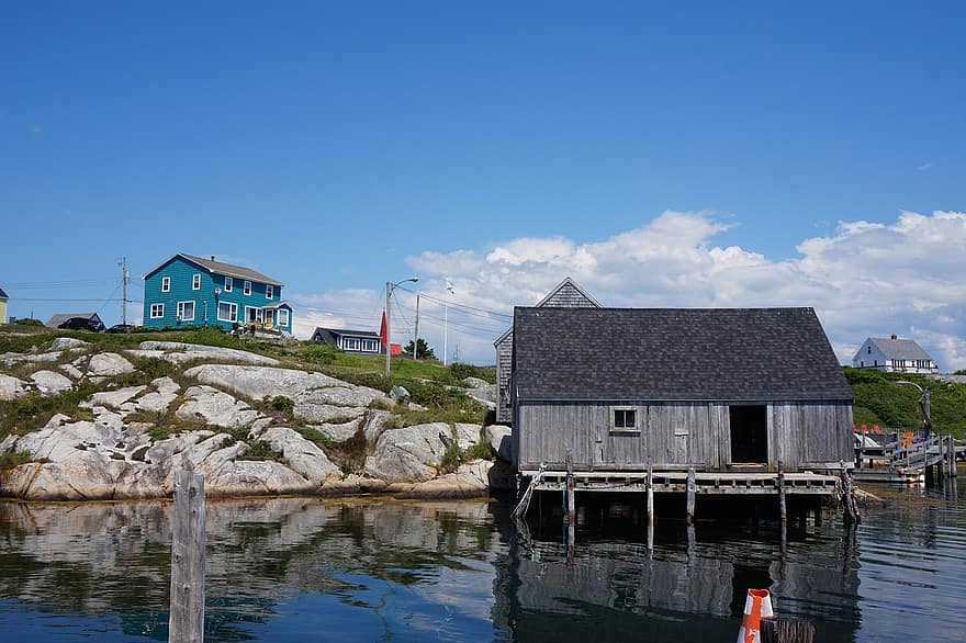 „Peggy's Cove“, Naujoji Škotija, Kanada, vandenynas, jūros, pakrantėje, kelionė, kraštovaizdį, akmenys, jūrų