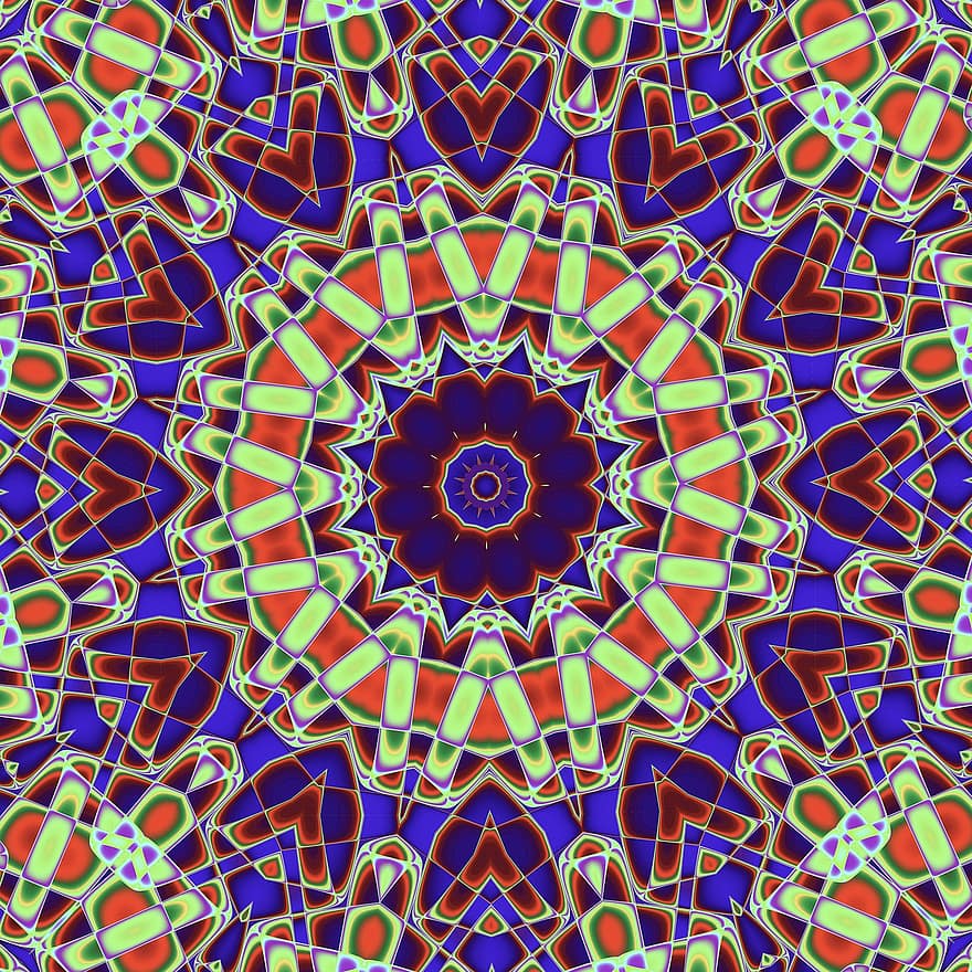 Mandala, Kaleidoskop, Hintergrund, Ornament, Tapete, psychedelisch, trippy, Muster, Rosette, Dekor, dekorativ