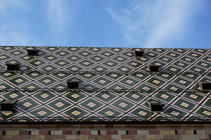 крыша, архитектура, шаблон, текстура, дизайн, подробно, средневековый, собор, Bolzano, культуры, старый