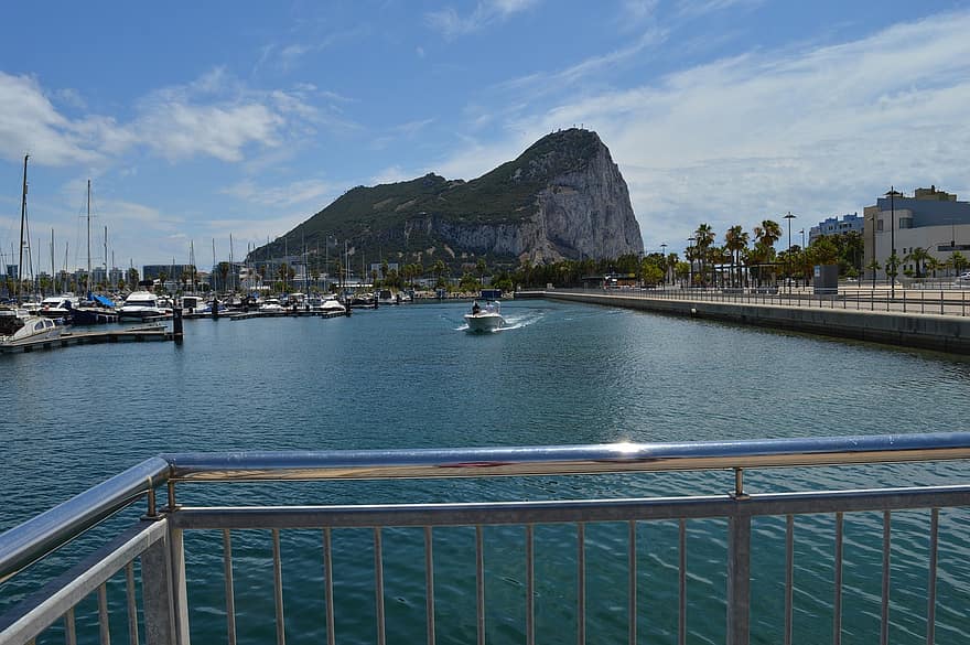 Lake, Pier, Port, Boats, Water, Nature, Gibraltar, Spain, nautical vessel, blue, travel