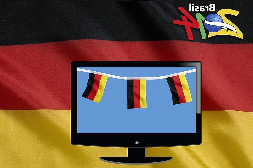 Public Viewing, World Cup, Brazil, Football, World Cup 2014, World Championship, Football Match, Sport, Flag, Germany, Black