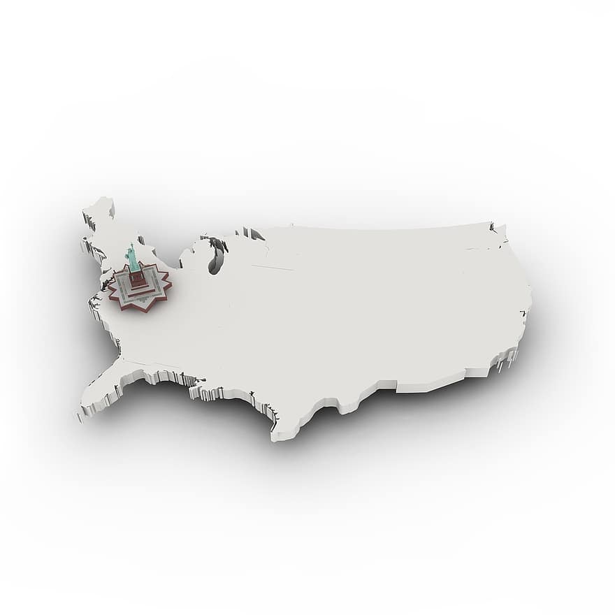 térkép, USA, határok, ország, Amerikában