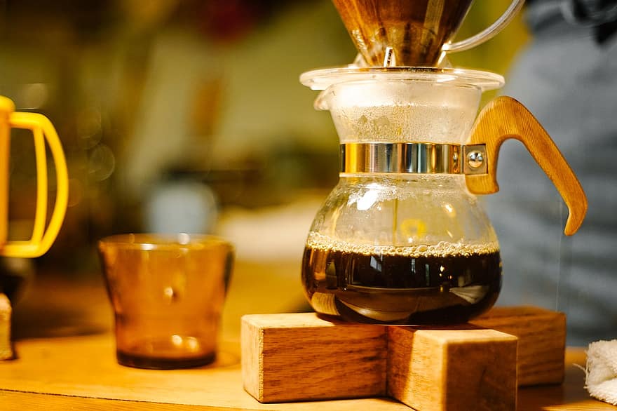 cafe, koffie, ontbijt, brunch, ochtend-, glas, americano, pot, cafeïne, drinken