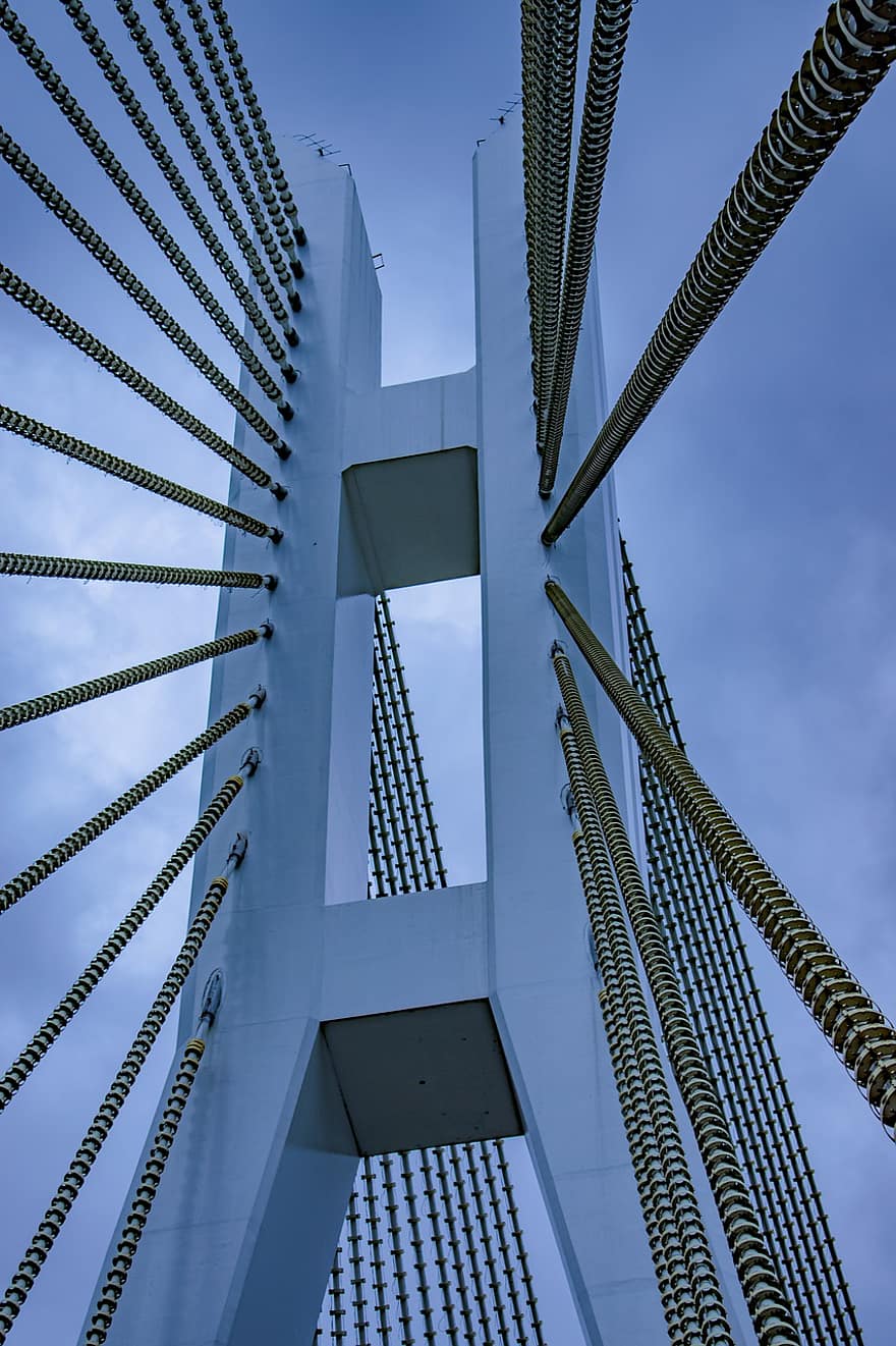 Bridge, Cement, Building, Architecture, Sky, Storm, built structure, modern, steel, blue, design