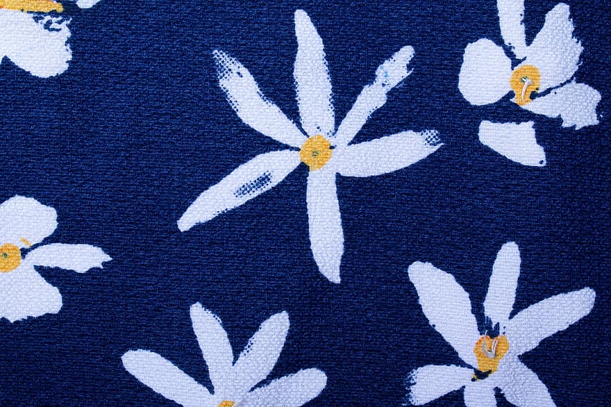 sợi vải, nền hoa, in hoa, nền xanh, hình hoa, Hình nền vải, nền vải, lý lịch, vải, kết cấu, hình nền