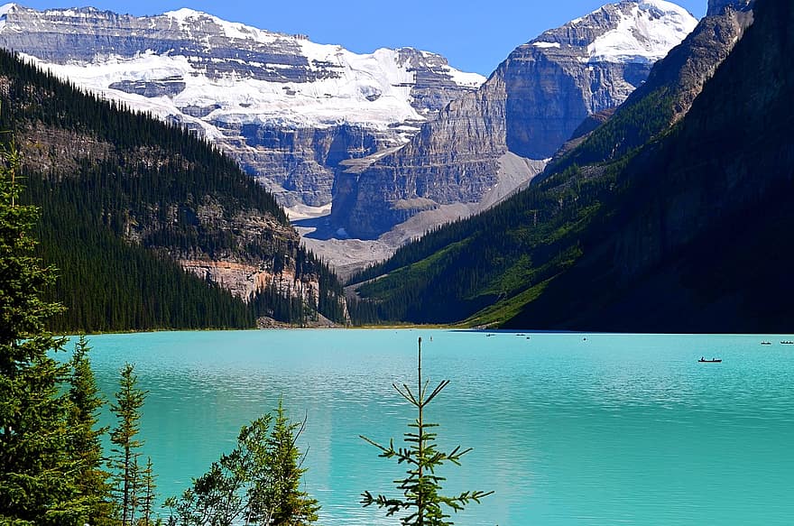 lake louise, innsjø, fjellene, vann, turkis innsjø, Rocky Mountains, snødekte, fjellkjede, natur, scenisk, Canada