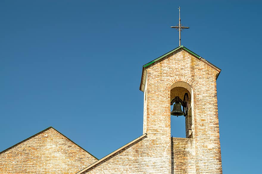 Iglesia, campanario, cruzar, arquitectura, edificio, torre, religión, católico