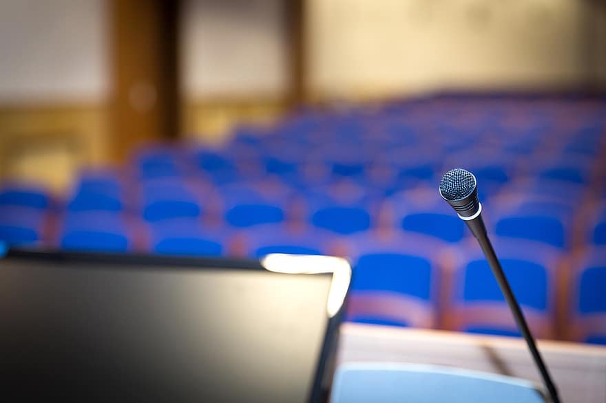 Audience, Auditorium, Conference, Convention, Event, Lecture, seminar, presentation, microphone, convention center, chair