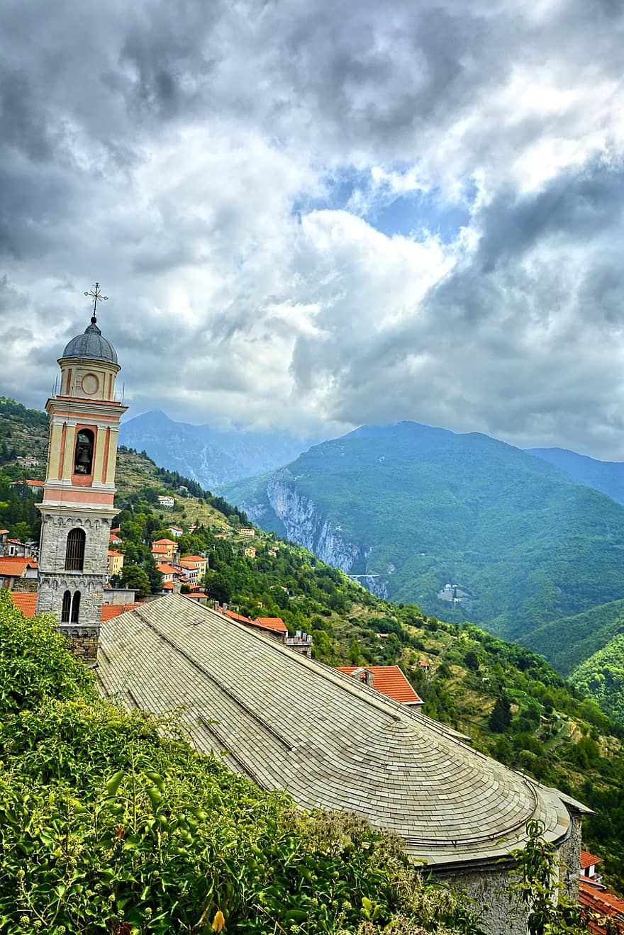 ville, campagne, la nature, ligurie, Triora, Gianluca, Montagne, architecture, scène rurale, été, christianisme