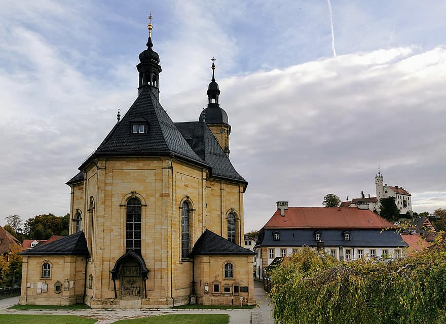 gößweinstein, vương cung thánh đường, nhà thờ, tòa thị chính, Lâu đài, thị trường, nhà thờ pilgr, tôn giáo, ngành kiến ​​trúc, thành phố, thị trấn