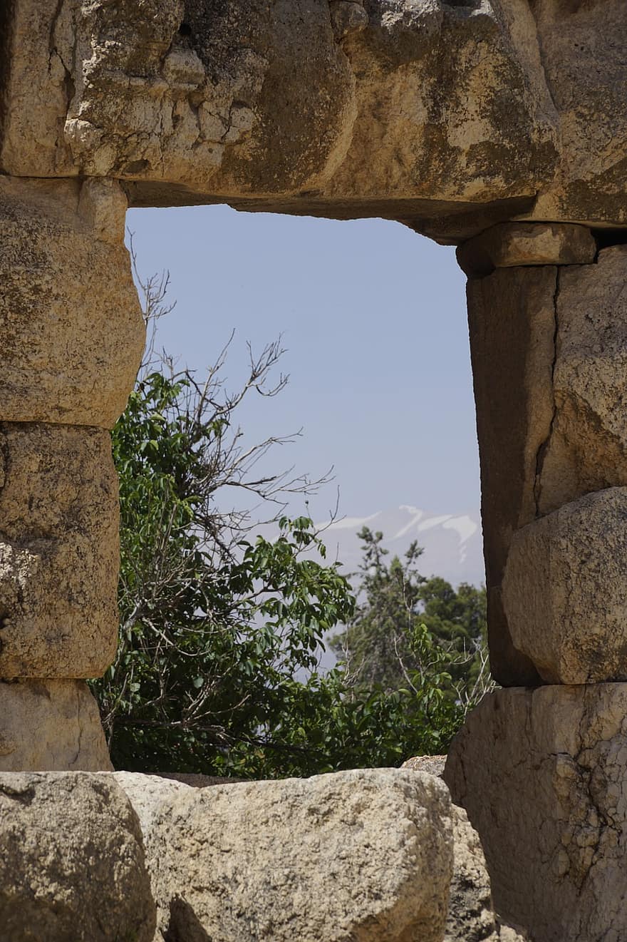Baalbek, ruinerne af, arkitektur, roman, museet, libanon, antik