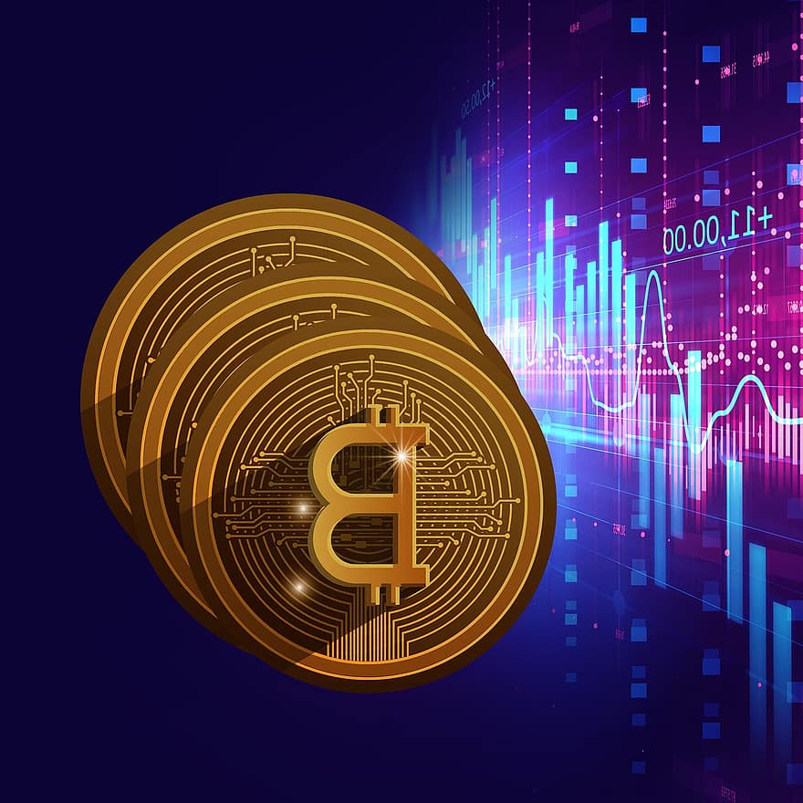 Bitcoin, cryptocurrency, blockchain, crypto, digitális pénz, érmék, pénzügy, banki, valuta, üzleti, beruházás