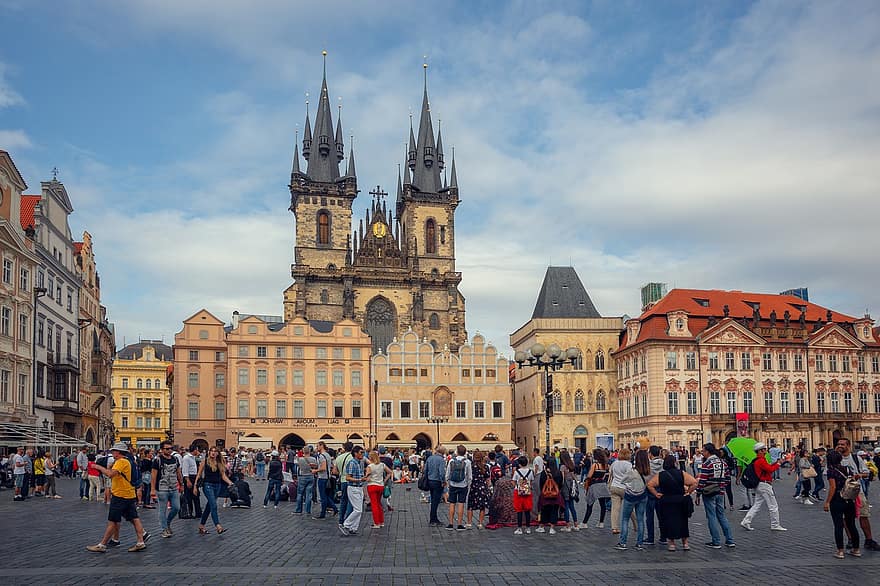 チェコ共和国、プラハ、建築、シティ、ヨーロッパ、その大聖堂、教会、観光、旅行、パノラマ、建物