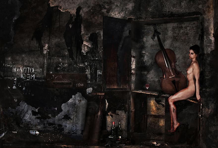 Dark, After Work Party, Lost Place, Fantasy, Surreal, Woman, Girl, Mysticism, Composing