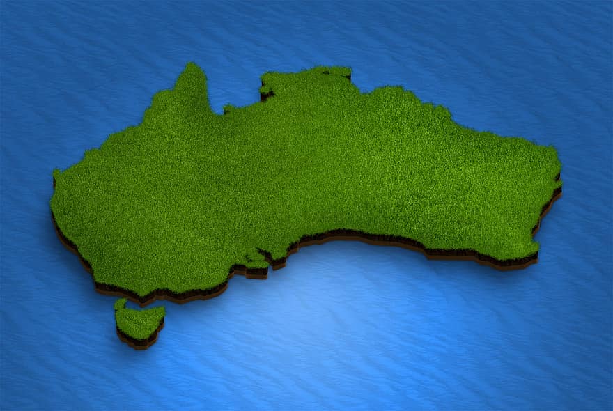 Austrálie, mapa, zeměpis, země, přistát, Austrálie mapa, tvar