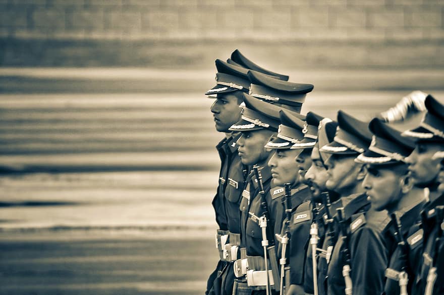 leger, cadetten, soldaat, parade, patriottisme, uniform, discipline
