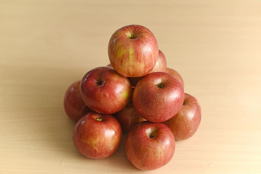 фрукты, яблоки, красные фрукты, яблоко, свежесть, питание, здоровое питание, созревший, органический, крупный план, на диете